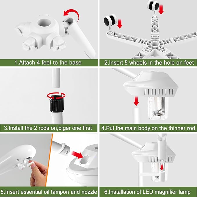 Professional Facial Steamer for Deep Hydration,2in1 Ozone Face Steamer with 5X Magnifying Lamp,Suitable for Home Use or Beauty Spa Deep Cleansing and Hydration-Velvo Beauty