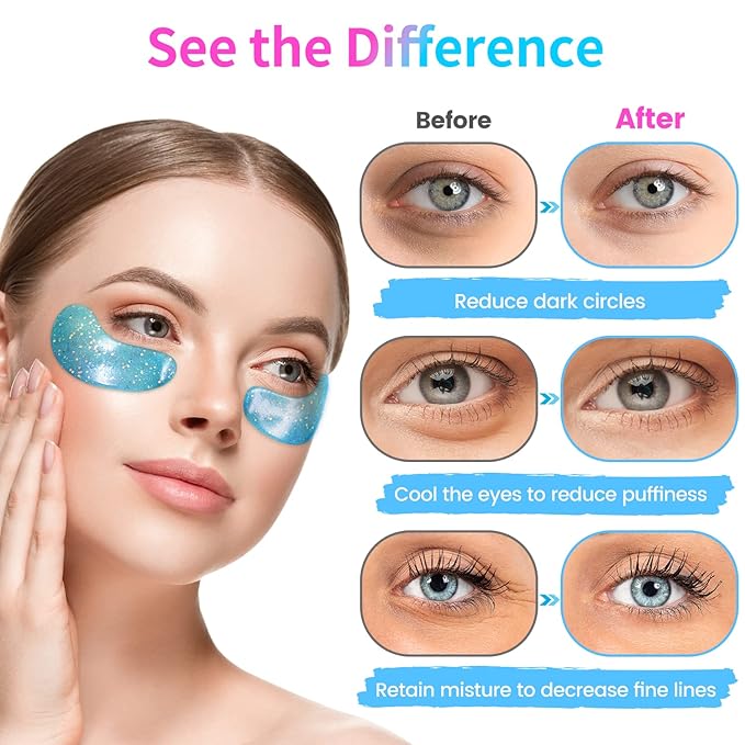Under Eye Patches (24 Pairs) - Eye Gel Pads for Wrinkles, Puffy Eyes, Dark Circles, Eye Bags, Natural Collagen Eye Gels Pads, Under Eye Mask Patches for Refreshing, Revitalizing-Velvo Beauty