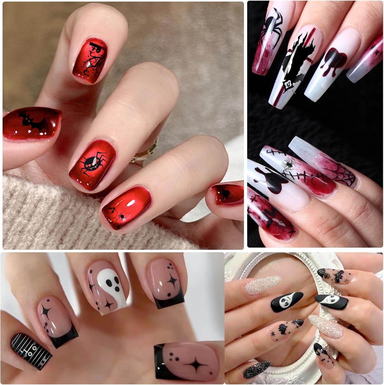 Biutee Nail Stamping Plates 8PCS Nail Stamping Polish Gel and Nail Stamper Kit 10 PCS Nail Art Stamper Plates, French Flower Leaves Animal Lace Halloween Design (10 PCS Plates With 8 PCS Gel)-Velvo Beauty