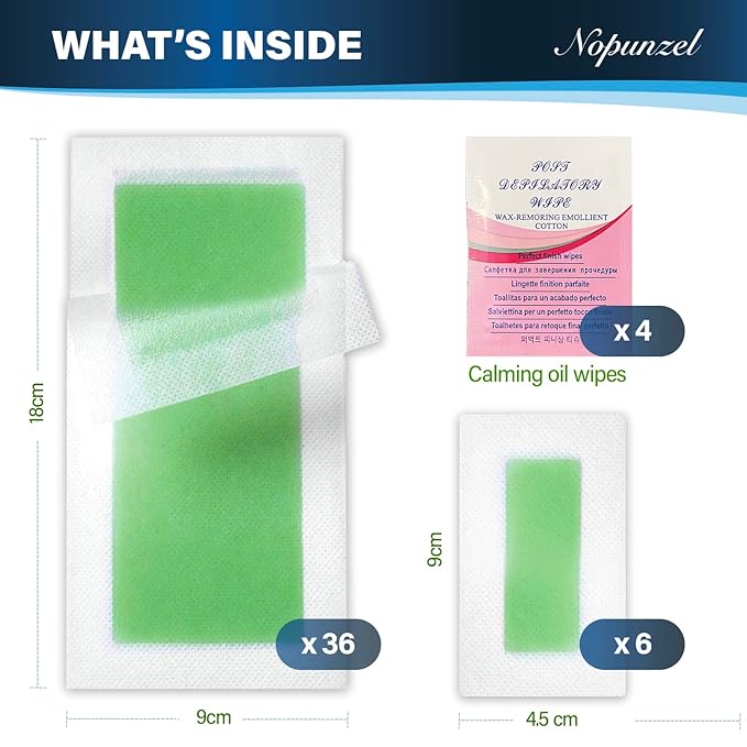 Wax Strips: 42 Waxing Strips - Hair Removal for Body Arms Legs Chest Back - Brazilian Waxing - Waxing Kit for Women Men - 2 Sizes-Velvo Beauty