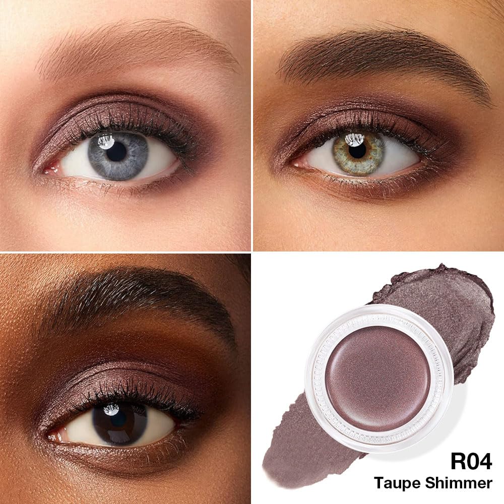 Kaely Single Cream Eyeshadow Pot, Taupe Shimmer Eye Shadow for Older Women High Pigmented Waterproof, Natural Eyeshadow Palette Makeup Brightener, sombras en crema para ojos, Blendable, R04-Velvo Beauty