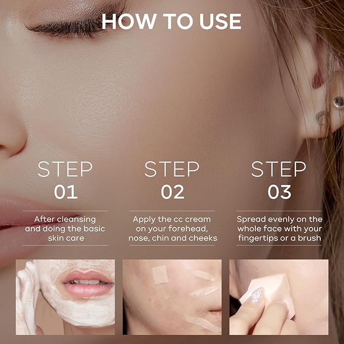 CC Cream with SPF 15, CC Cream Tinted Moisturizer, CC Cream Foundation Full Coverage Correcting Dullness Uneven Skin Tone, Watrerproof Long Lastng CC Cream Hydration Concealer (Iovry)-Velvo Beauty