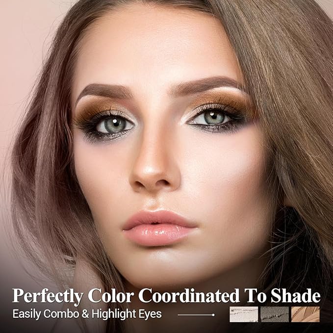 Neutral Brown Eyeshadow Stick Makeup 6PCS Set, Metallic Shimmer Matte Cream Eye Shadow Eyeliner Brightener Pencil Crayon - BROWN LATTE-Velvo Beauty