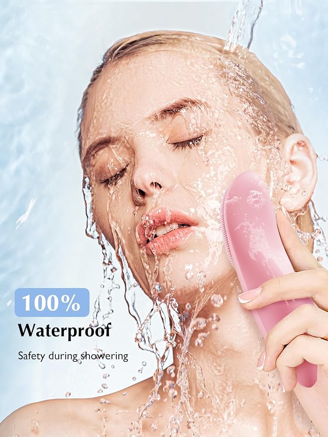 COSLUS Facial Cleansing Brush Silicone Face Scrubber: Waterproof Rechargeable Face Wash Brush, 4 Cleansing Modes, Electric Face Exfoliator for Men Women Cleaning, Exfoliating, Massaging-Velvo Beauty