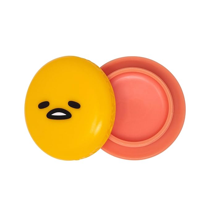 The Crème Shop x Sanrio Hello Kitty Macaron Lip Balm Korean Cute Scented Pocket Portable Soothing Advanced Must-Have on-the-go (Gudetama Peach Gummies)-Velvo Beauty
