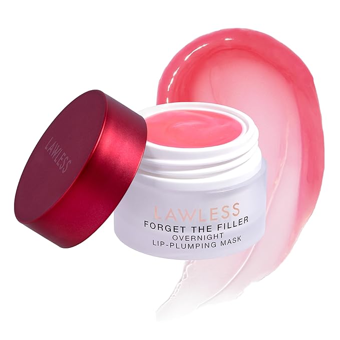 LAWLESS Forget the Filler Lip Mask - Cherry Vanilla - Premium Overnight Lip Plumping Treatment with Natural Ingredients Designed to Plump, Hydrate, and Smooth Lips - 0.28 oz-Velvo Beauty