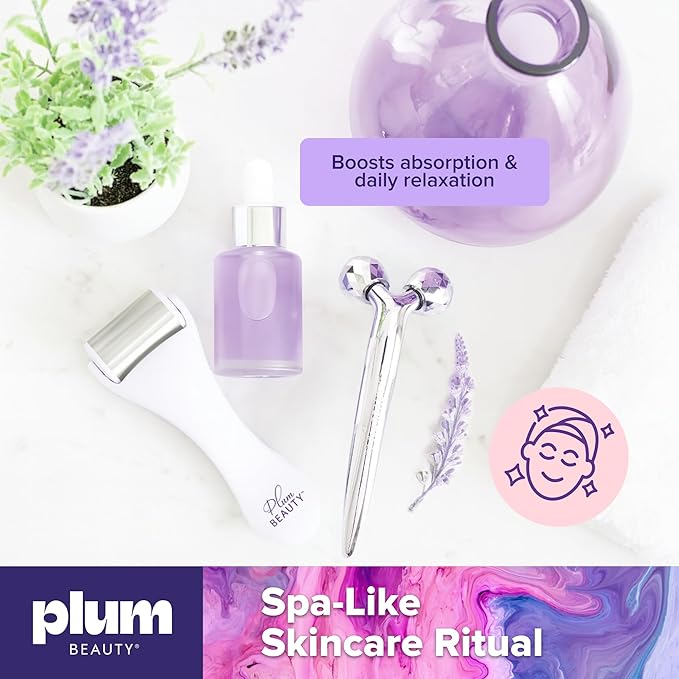 Contouring Dual Ended Silver Face Roller for Wrinkles and Lifting, - Face Rollers for Women, Men - Facial Roller supports lymphatic drainage, Skin Care Beauty Massager Facial Tool for Self Care-Velvo Beauty