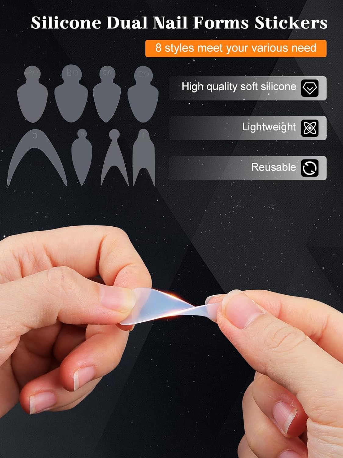 TOROKOM Dual Form Kit, 192PCS Poly Gel Forms for French Nails, 96PCS Reusable Silicone Pads, 5PCS Clips, Brush Pen, Files Buffer, Extension Kit for Beginner-Velvo Beauty