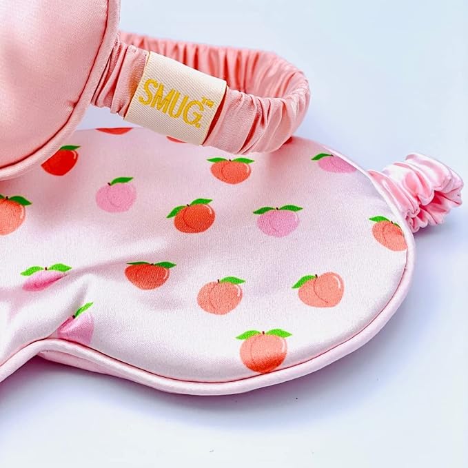 SMUG Satin Sleep Mask & Eye Mask | Travel Sleep Masks for Women & Men | Soft Sleeping Eye Mask to Nourish Skin & Reduce Dark Circles | Eye Sleep Mask Shades to Block Out Light | Pink-Velvo Beauty