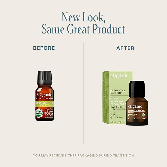 Cliganic Organic Bergamot Essential Oil, 100% Pure Natural for Aromatherapy | Non-GMO Verified (Packaging May Vary)-Velvo Beauty