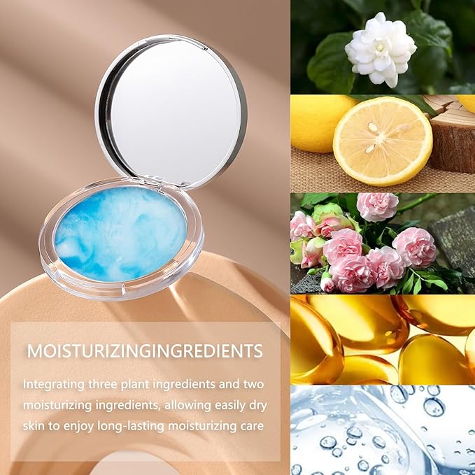 Chillab Lavender Matte Powder,Oil Control Face Pressed Powder Face Setting Powder with Mini Powder Puff for Silky Flawless Long-Lasting Lightweight Skin-friendly Face Cosmetics (Floating Cloud)-Velvo Beauty