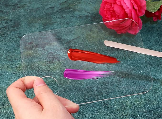 1set Plastic Makeup Mixing Palette and Spatula Cosmetic Palette Foundation Palette For Nail Art Eye Shadow Lipsticks Mixing Makeup Tools Makeup Applicator Kit (3.94x5.83inch)-Velvo Beauty