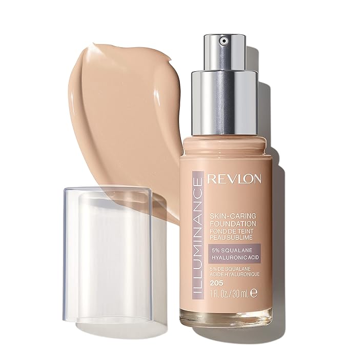 Revlon Illuminance Skin-Caring Liquid Foundation, Hyaluronic Acid, Hydrating and Nourishing Formula with Medium Coverage, 205 Natural Ochre (Pack of 1)-Velvo Beauty