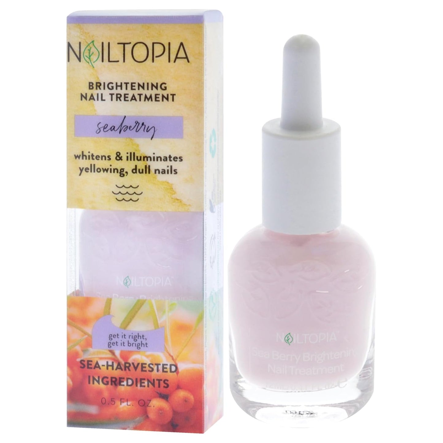 Nailtopia Healing and Brightening Nail Treatment - Nail Growth Oil - Nail Strengthener Treatment for Hard Nails - With Superfood Sea Berry - 0.41 oz-Velvo Beauty