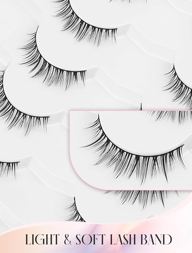 Natural Lashes Natural Eyelashes Short Eyelashes Natural Look False Eyelashes Wispy Eye Lashes Small Lashes Fake Lashes K17-Velvo Beauty