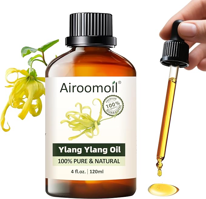 Pure Ylang Ylang Essential Oil, 100% Pure Natural Ylang Ylang Essential Oil, Premium Grade Essential Oils for Diffusers for Home, Skin, Care Massage, Soap Make, Aromatherapy, 4 Fl Oz | 120ml-Velvo Beauty