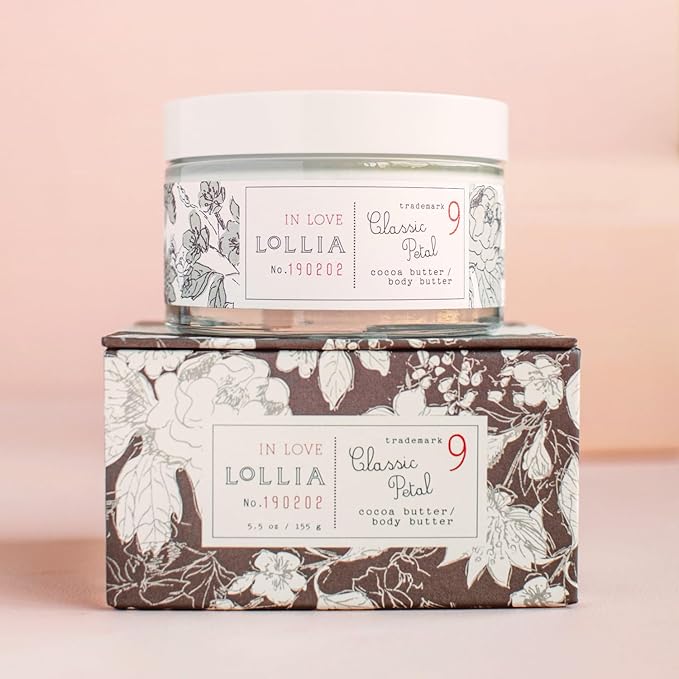 LOLLIA In Love Body Butter, 5.5 oz. - Classic Petal Fragrance - Shea Butter & Cocoa Butter, Body Lotion for Women, Hydrating & Smooth Body Moisturizer-Velvo Beauty
