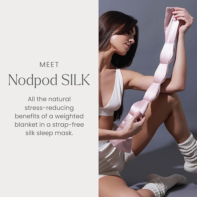 Nodpod Gentle Pressure Silk Sleep Mask | Patented Light Blocking Design for Sleeping, Travel & Relaxation | Bead Filled, Machine Washable (Petal)-Velvo Beauty