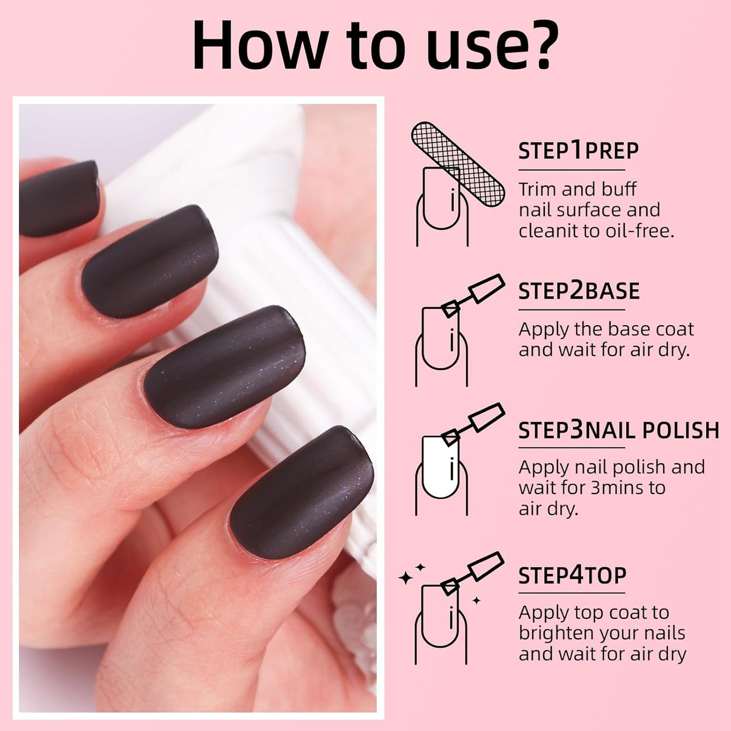 Major Dijit Matte Nail Polish Air Dry Nail Art Varnish (Deep Brown, 10 ML)-Velvo Beauty