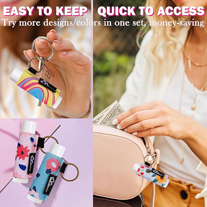 WK IEASON Lip Balm Holder Keychain Bulk Chapstick Holder Key chain-Velvo Beauty