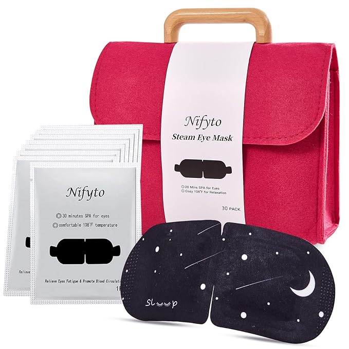 30PCS Steam Eye Mask, Unscented, Travel Bag, Self-Heating Eye Mask, Eye SPA Mask, Relieve Eye Strain Fatique, Dark Circles,Puffiness-Barbie Pink(30pcs)…-Velvo Beauty