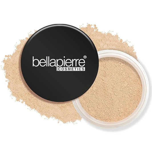 bellapierre Mineral Foundation SPF 15 - Loose Powder Foundation | Vegan & Cruelty Free Natural Makeup | Full Coverage Matte Finish | Hypoallergenic | Oil & Talc Free - 0.32 Oz - Biscotti-Velvo Beauty