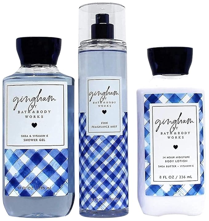 Gingham - The Daily Trio Gift Set Full Size - Shower Gel, Fine Fragrance Mist and Super Smooth Body Lotion - 2019-Velvo Beauty