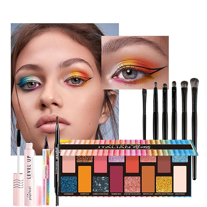 All in One Professional Makeup Kit for Women Girls Holiday Makeup Gift Sets Xmas Essential Bundle Include Eyeshadow Palette Lipstick Blush Concealer Eyeliner Mascara Brush Eyebrow Pencil-Velvo Beauty
