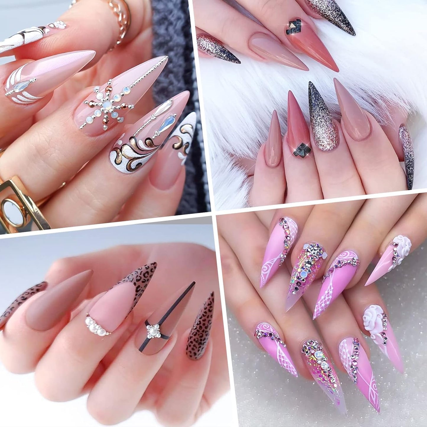 Ranrose 120PCS Short Nail Tips,Short Soft Gel Stiletto Nail Tips Half Cover False Nail Almond Shape Point Acrylic Sharp Artificial False Nail For DIY-Velvo Beauty