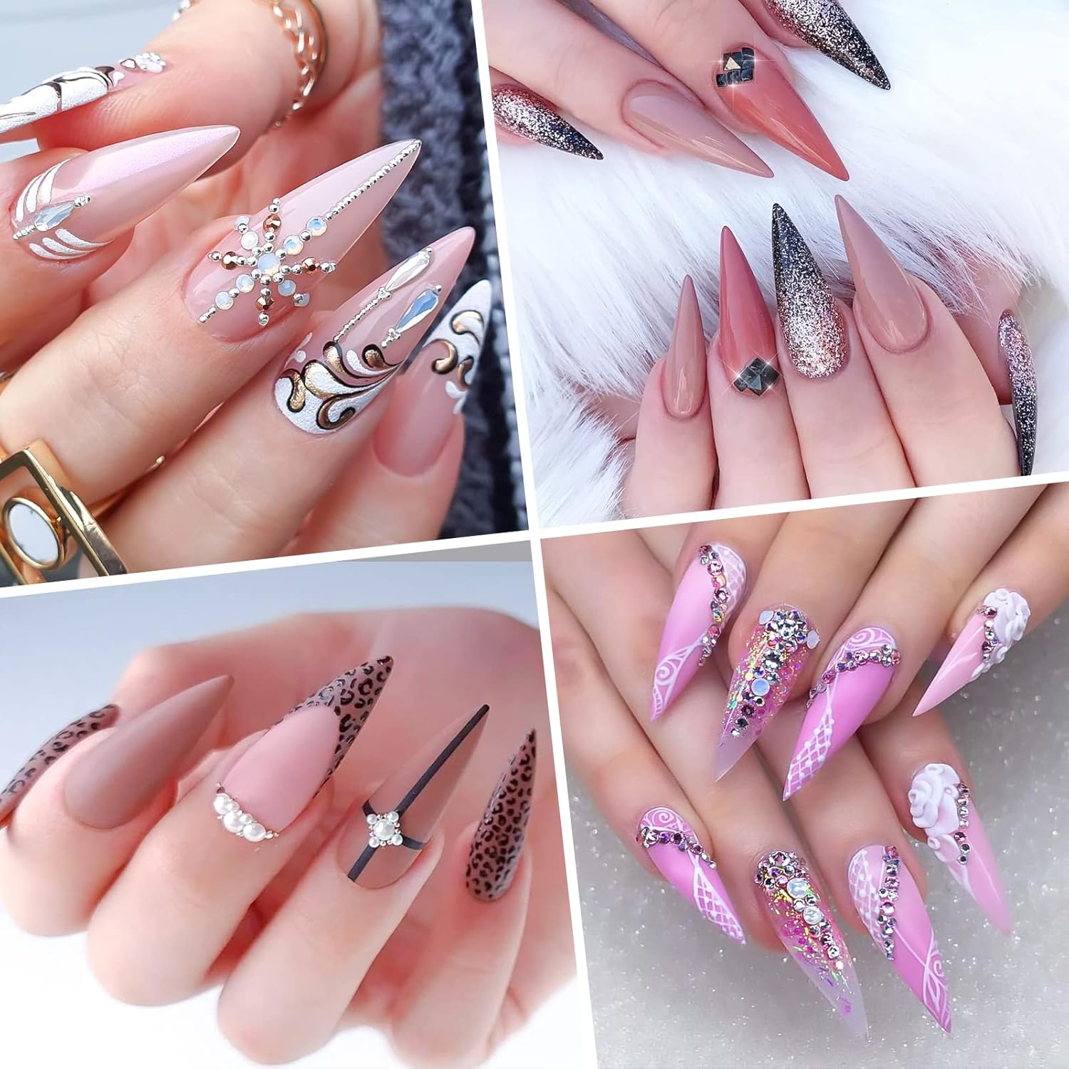 Ranrose 120PCS Short Nail Tips,Short Soft Gel Stiletto Nail Tips Half Cover False Nail Almond Shape Point Acrylic Sharp Artificial False Nail For DIY-Velvo Beauty