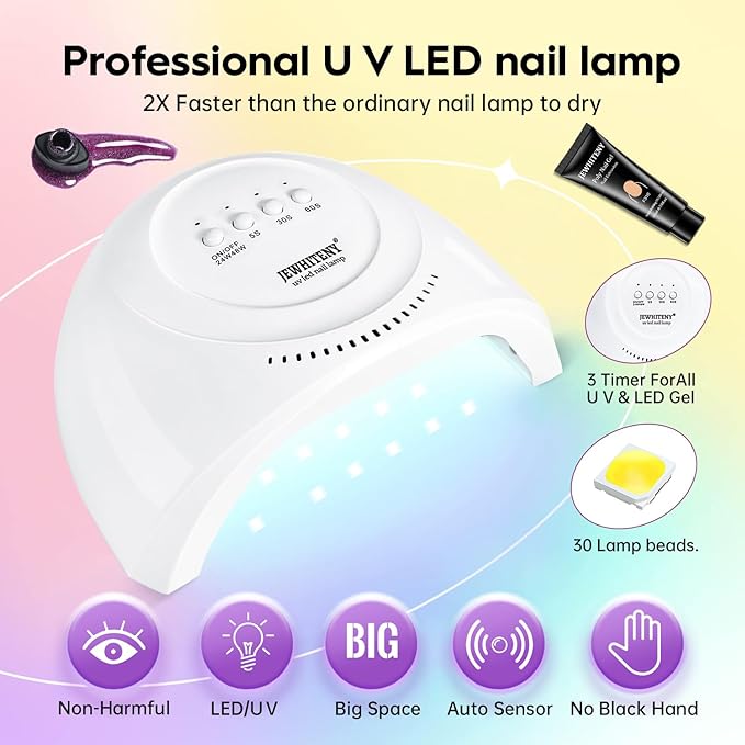 JEWHITENY 14 Colors Poly Gel Nail Kit 27 Colors Gel Nail Polish Kit With U V Light All In One Nail Art Starter Kit Suitable For All Seasons-Velvo Beauty