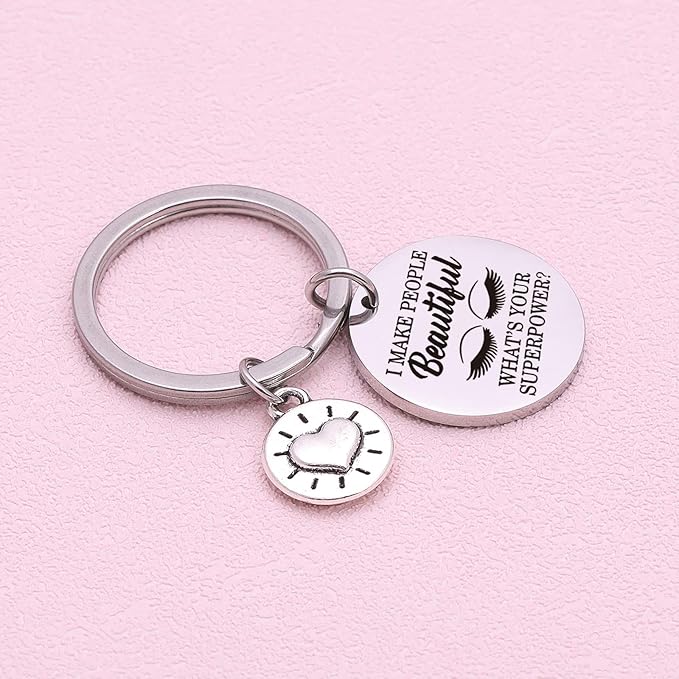 Beauty Salon Jewelry Lash Girl Gift Make Up Artist Gift Lash Girl Keychain Beautician Keychain Eye Lash Artist Gift Eyelash Keychain Beautician Appreciation Gift-Velvo Beauty