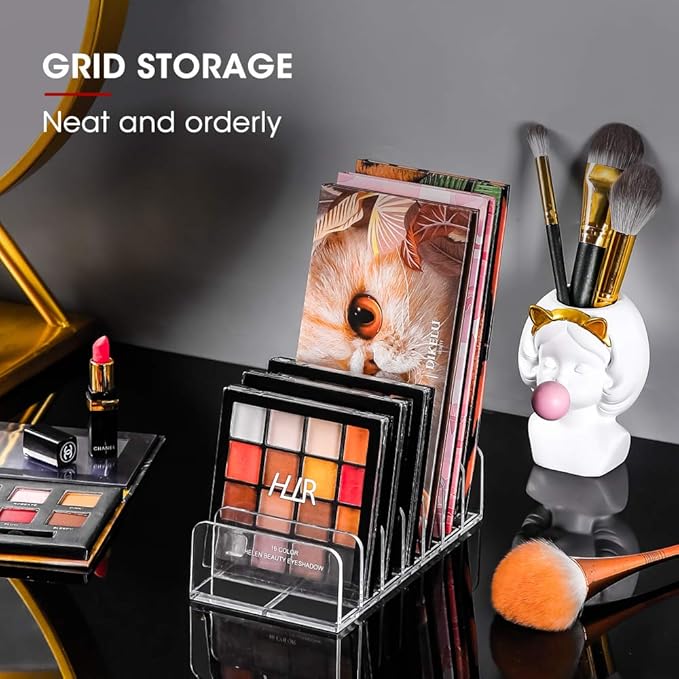 Eyeshadow Makeup Palette Cosmetic Organizer - Waterproof Eyeshadow Organizer for Eye Makeup Palette,Bathroom Countertop,7 Sections (1PCS-Small)-Velvo Beauty