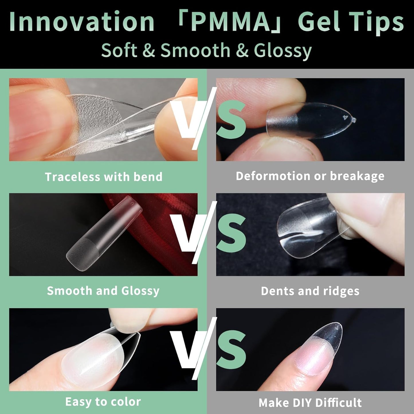 XXL Long Square Nail Tips, 120pcs Acrylic Fake Nails Gel Nail Tips Soft, Full Cover Pre-Shaped Matte Clear Press on Nails for Extension, Diy at Home Manicure 12 Sizes-Velvo Beauty