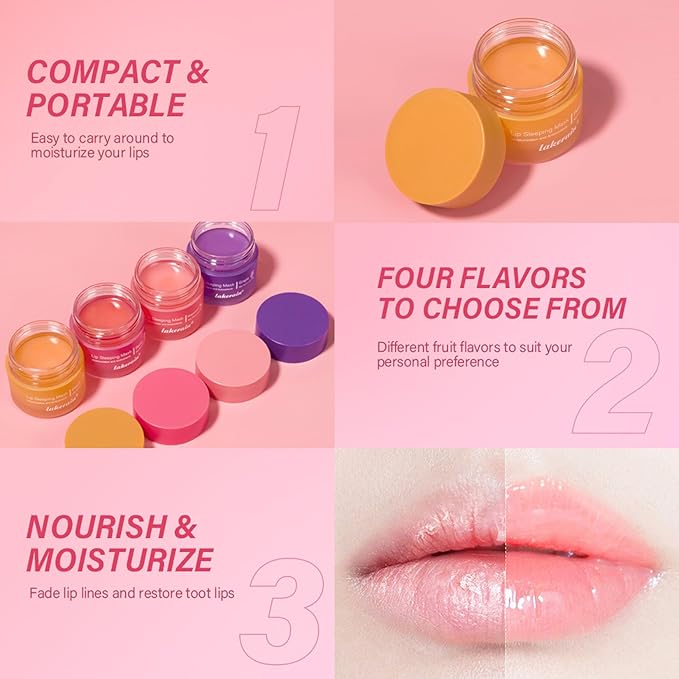 Lip Mask Sleeping,Nourish Hydrate Lip Mask,Lip Oil,Lip Balm, Lip Skin Care,Hydrating, Moisturizing Lip Lines Night Sleep Anti-chapped Lip Cream (Peach)-Velvo Beauty