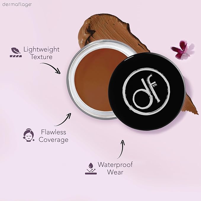 Dermaflage Waterproof Concealer Cream (Espresso) - Concealer Full Coverage, Matte Finish for Face & Body - Hides Dark Circles, Tattoos & Acne - Long Lasting Formula Used by Hollywood Makeup Artists-Velvo Beauty