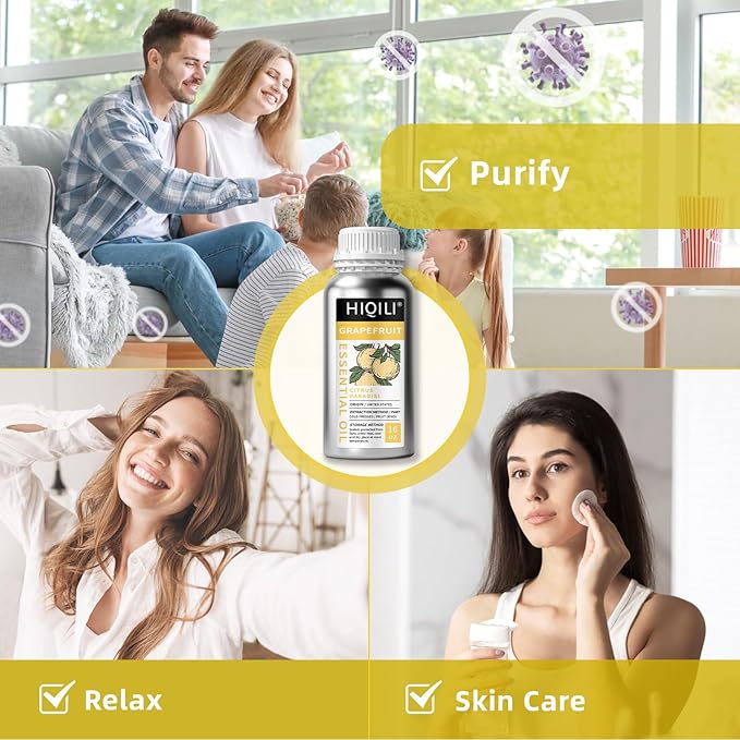 HIQILI 16 Fl Oz Grapefruit Essential Oil, for Diffuser, Skin Care, 100% Pure and Natural-Velvo Beauty