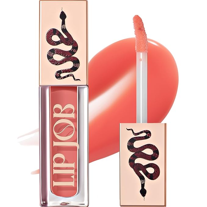 Lip Plumper Gloss Lip Job - Plumping Lip Gloss with Glossy Finish - Lip Pump Gloss with Hydrating & Smoothing Formula - 0.14 Fl Oz (Slinky Silk)-Velvo Beauty