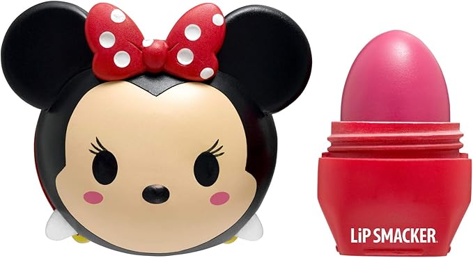 Lip Smacker Disney Minnie Mouse Tsum Tsum Flavored Lip Balm, Minnie Strawberry Lollipop, Clear, For Kids-Velvo Beauty