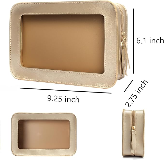 Clear Makeup Bag Small, TSA Approved Portable Toiletry Bag with Zipper Cosmetic Travel Bag Makeup Organizer Case Mini Makeup Pouch for Purse Car Organizer Bag for Women Men-Velvo Beauty