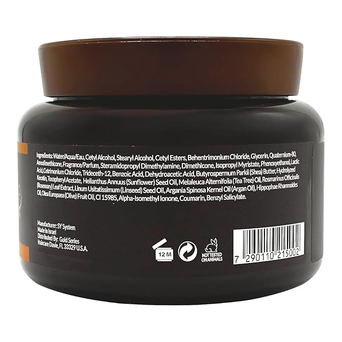 Gold Series Treatment Mask – Deep Hydrating Argan Oil Hair Mask for Dry Damaged, Color Treated and Curly Hair Enriched with Keratin – Sulfate Free Natural Hair Repair Treatment, 18.6oz-Velvo Beauty