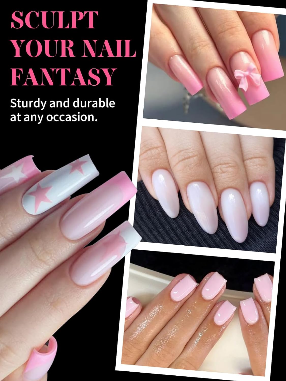 EBANKU Dual Nail Forms for Poly Extension Gel, 120 PCS Pink Nail Molds Reusable 12 Sizes Nail Extension Forms for Builder Gel Manicure Design Salon DIY-Velvo Beauty