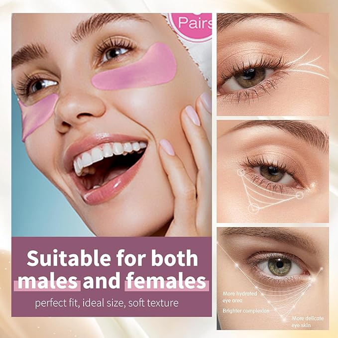 MOND'SUB Premium Under Eye Patches, Gel Eye Patches Hydrating & Refresh for Puffy Eyes, Under Eye Bags & Dark Circles, Natural Collagen Eye Gels Pads, Crystal Anti-Aging Eye Mask (Pink)-Velvo Beauty