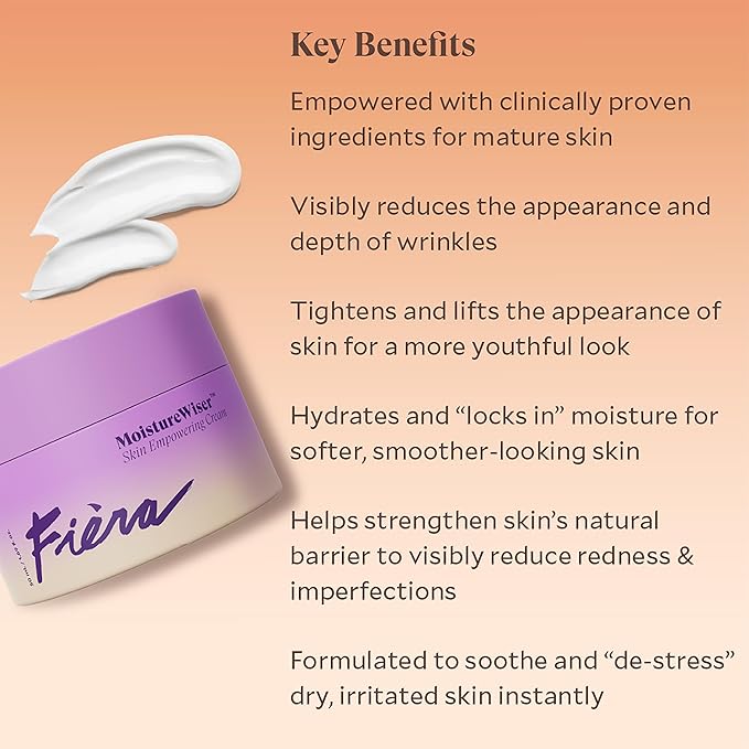 FIÈRA MoistureWiser – Advanced Anti-Aging Moisturizer for Mature Skin, Tightens, Hydrates & Reduces Fine Lines & Wrinkles for a Youthful Look – 1.69 FL. OZ. / 50 ML-Velvo Beauty