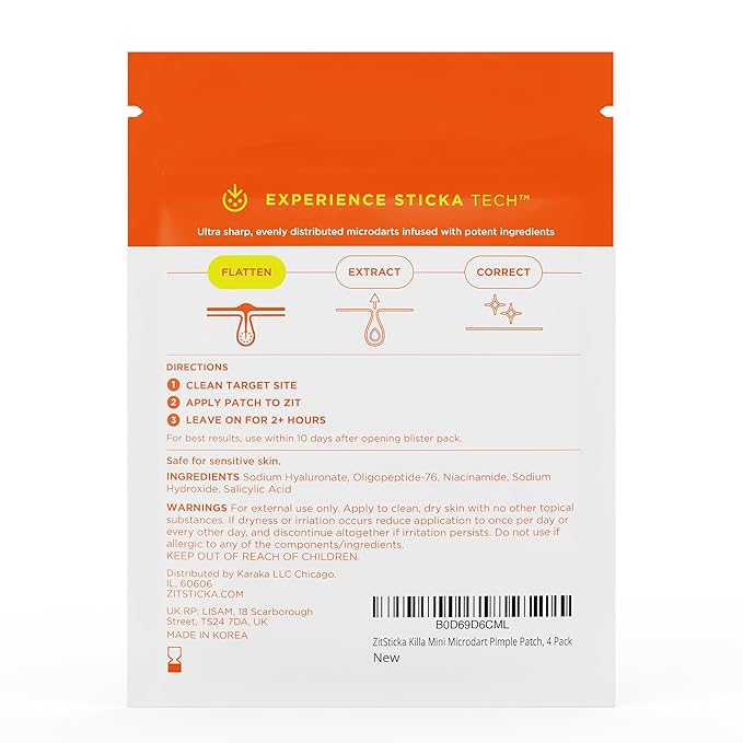 ZitSticka Killa Mini Acne Patches for Face - World's Most Potent Pimple Patch with Fast-Acting Microdarts - Starts Working within 2 Hours for Deep, Early-Stage Zits - 8 Count-Velvo Beauty