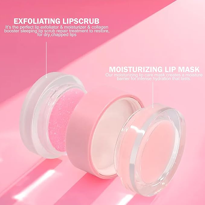 kukubird Lip Mask Overnight Hydrating Lip Balm Mask Exfoliating Lip Scrub Lip Care Treatment For Chapped and Cracked Lips-Strawberry-Velvo Beauty