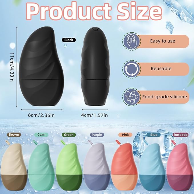 Silicone Facial Ice Cube Roller Massager, Facial Beauty Care Tool, Reusable Face Ice Mold - Brighten Skin, Reduce Puffiness for Face & Eyes (Blue)-Velvo Beauty