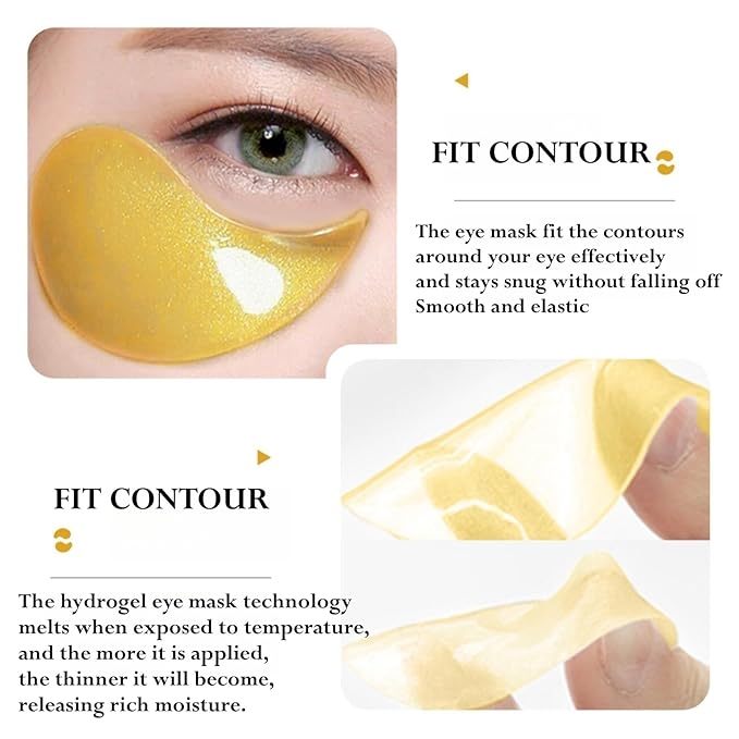 Under Eye Patches - 24K Gold Eye Mask,Moisturizing Serum for Firming, Brightening, and Relieving Eye Fatigue - Under Eye Patches for Dark Circles and Puffiness (gold)-Velvo Beauty