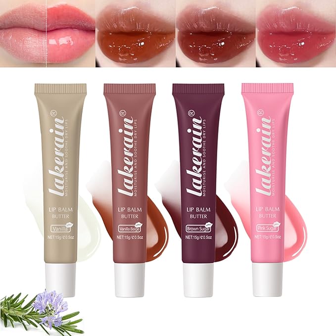 Hydrating Lip Gloss, High Shine Glass Finish Plumping Lip Gloss Moisturizing Lip Oil Shiny Jelly Liquid Lipstick Therapy Lip Moisturizer (4 Colors Set)-Velvo Beauty
