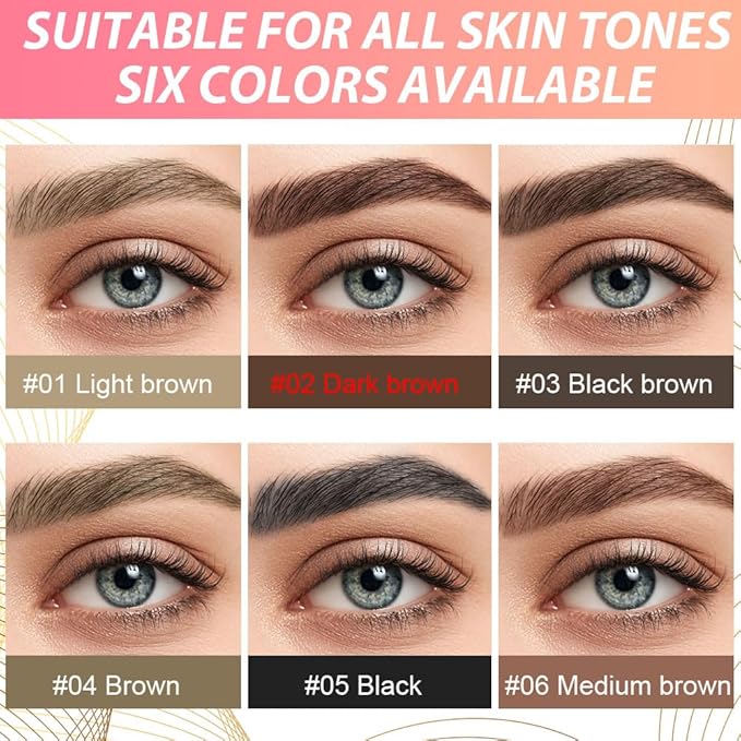 evpct 1Pcs Dark Brown Magic Microblading Dual-Ended Eyebrow Contouring Pen Brow Pencil, with 4 Brush Micro-Fork-Tips Applicator and Precise Brush-Tip, Hair Like Strokes, Dual-ended Eyebrow Brush-Velvo Beauty